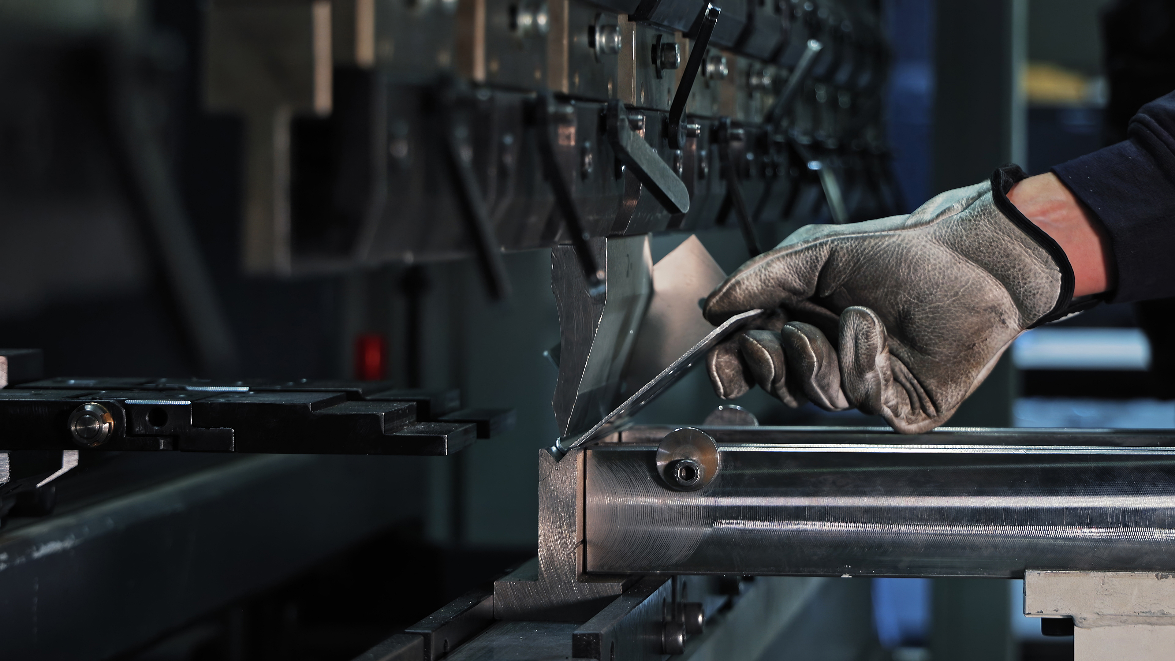 Industrial metal fabrication process underway