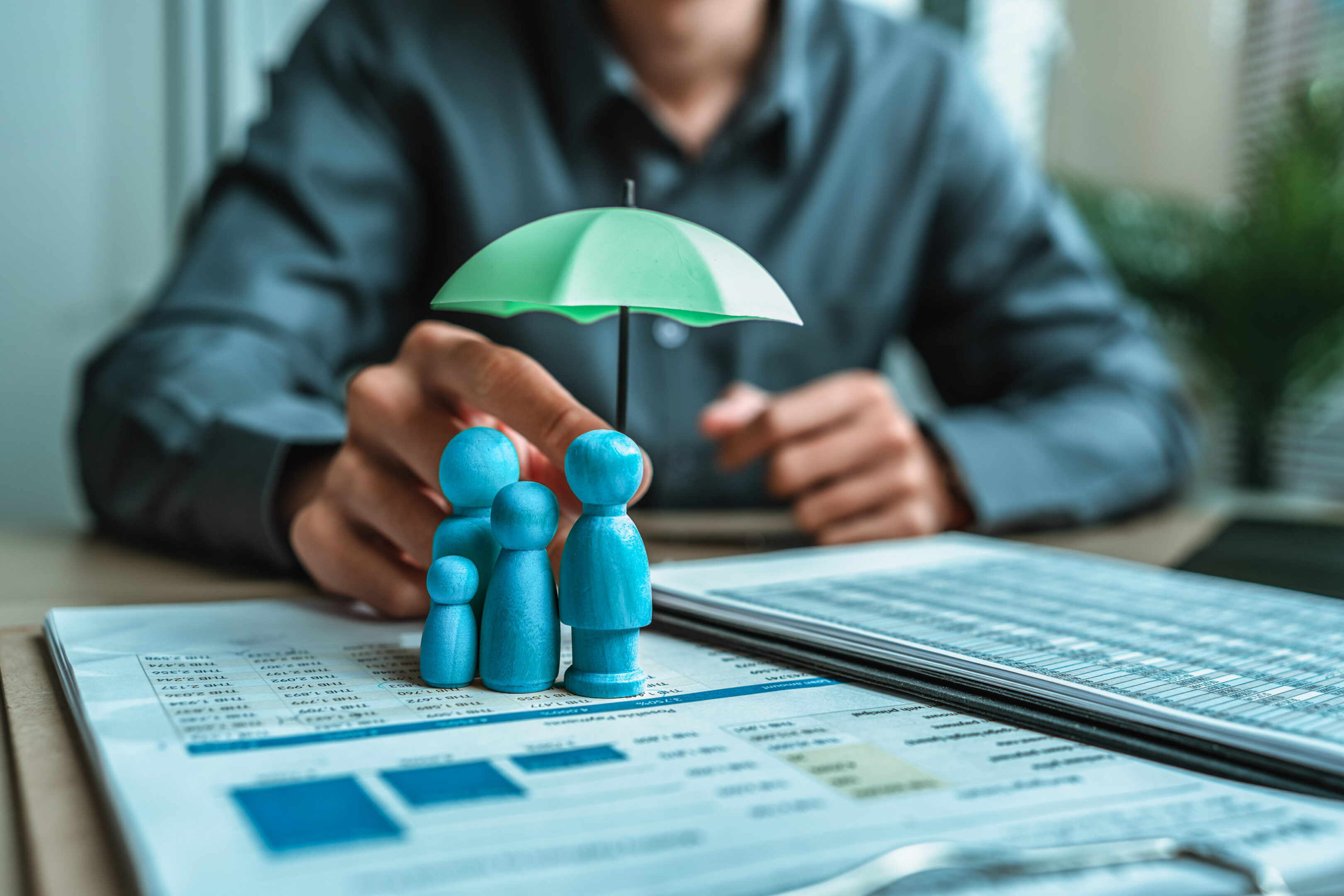 Protecting family finances and insurance concept